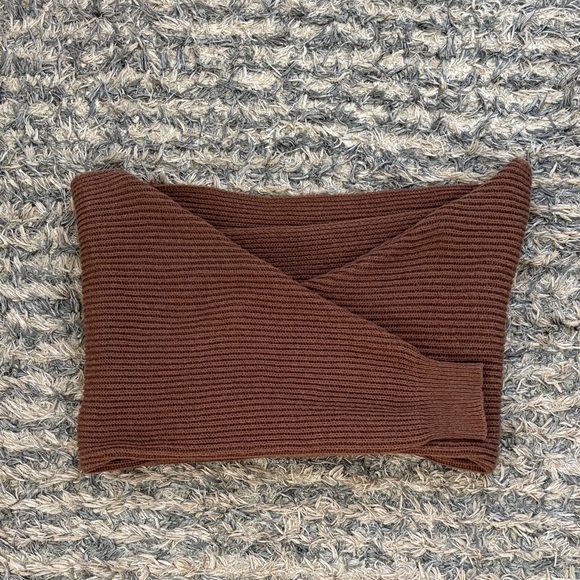 Women's Ribbed Knit Bolera Shrug Cardigan Sweater - Brown, One Size - Picture 4 of 4